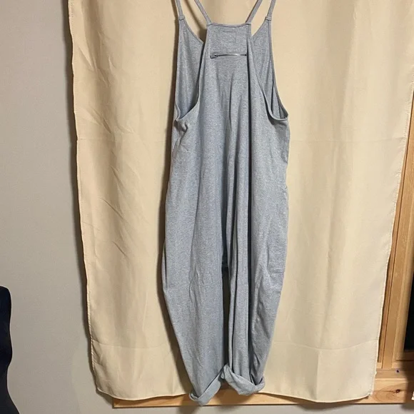 Free People Heather Grey Hot Shot Onesie Jumpsuit with Pockets - XL - Picture 5 of 6